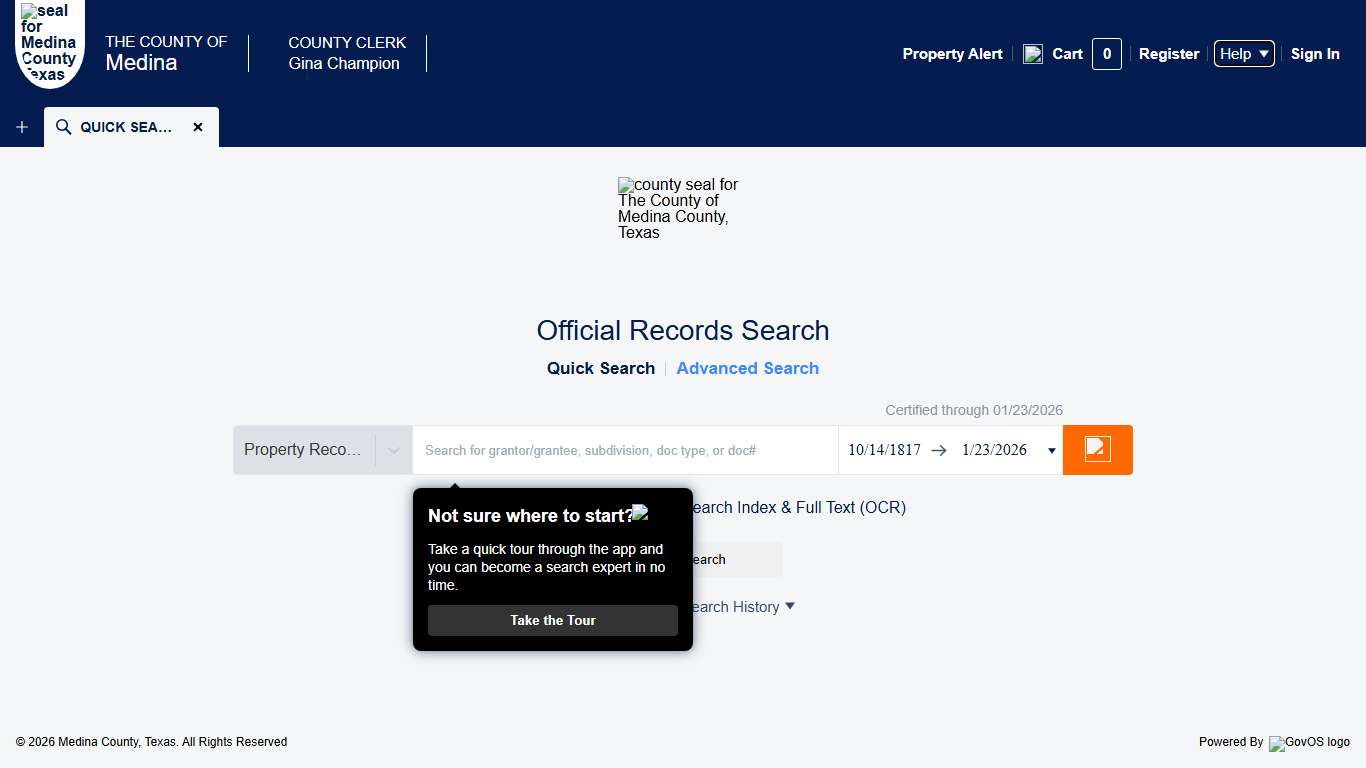 Official Record Search - Quick Search